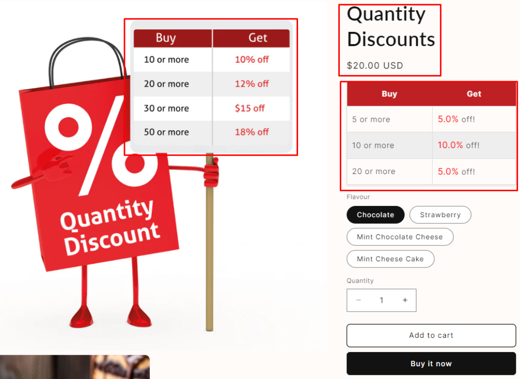 Volume discount or Quantity discount using Shopify discount app