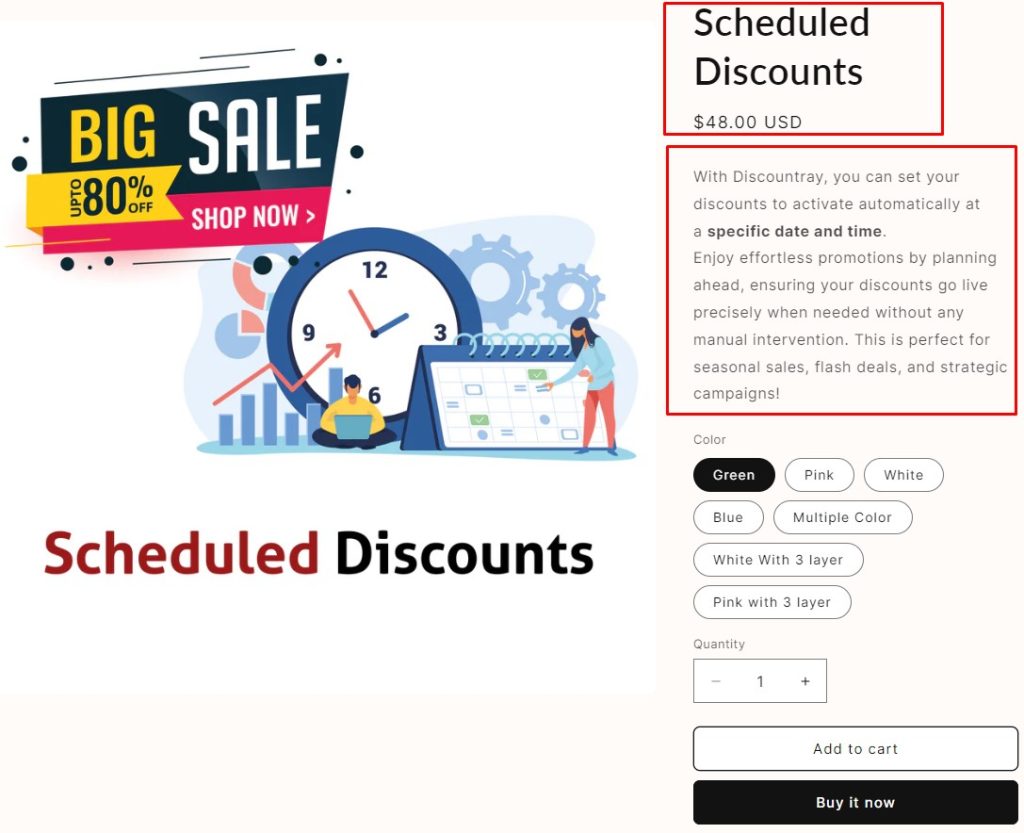 Discount scheduling using the Shopify discount app DiscountRay