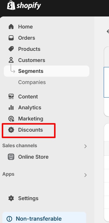 Discount Thresholds on Shopify -ShopifyAdmin_DiscountsTab