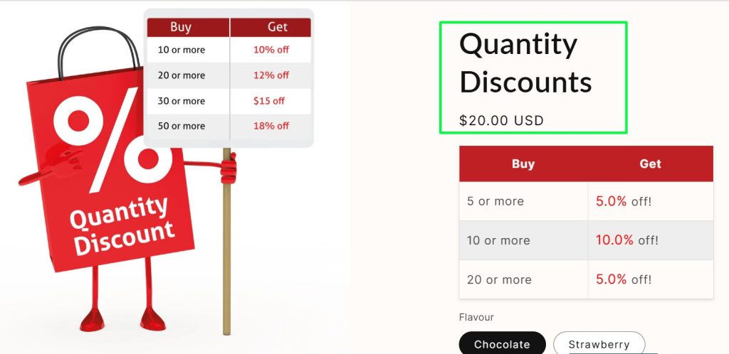 Offering quantity discount using a Shopify discount app