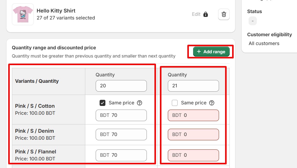 Volume-Based Discounts DiscountRay Variants Discounted Price setting 2