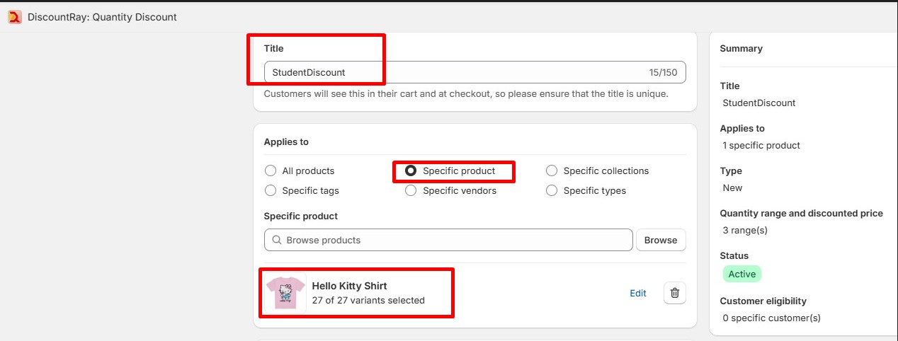 Student Discounts on Shopify - Set DiscountRay Quantity