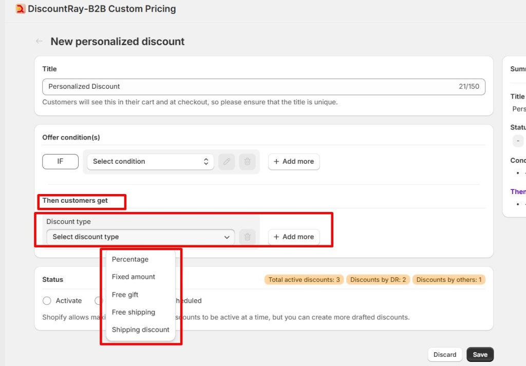Personalized Discount - Customers Get