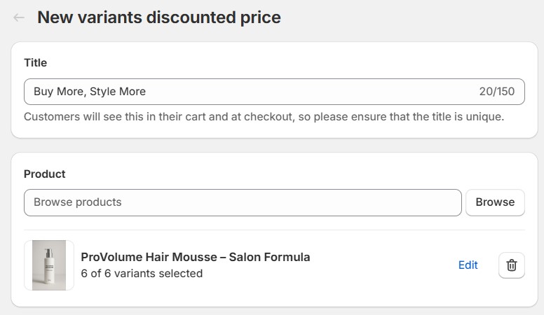 Add title and product
