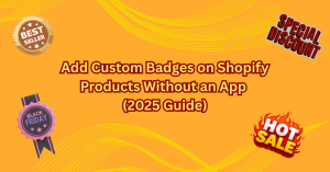 Insignias de productos de Shopify sin aplicación