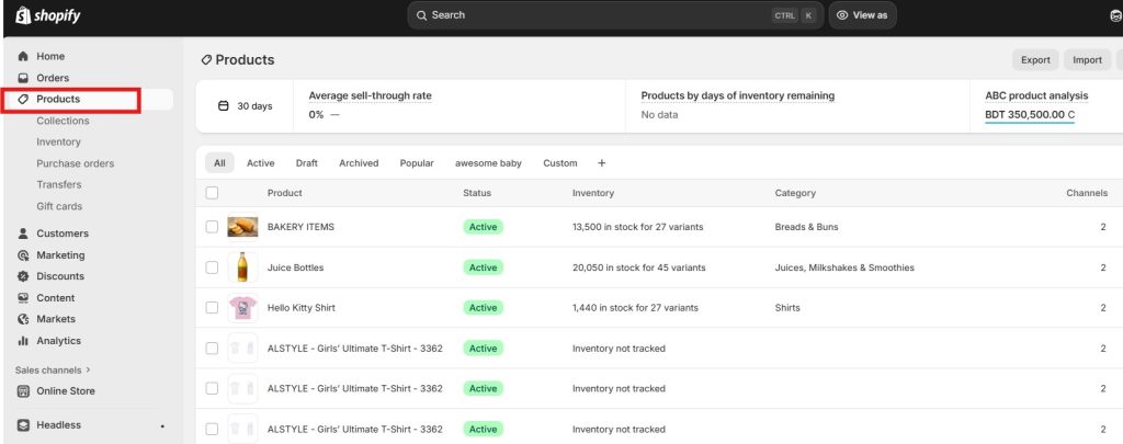 Shopify product badges without app - Shopify admin Products