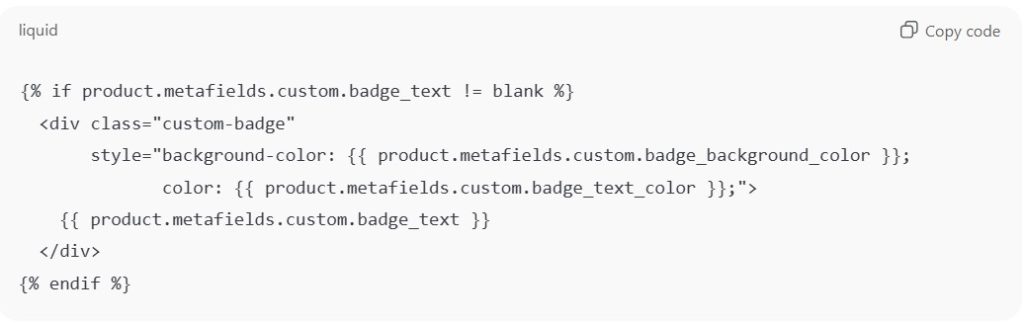 Shopify product badges without app - online store (themes) code