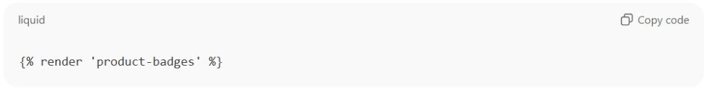 Shopify product badges without app - show badge code