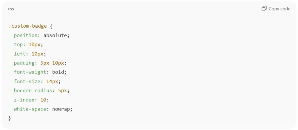 Shopify product badges without app - style badge code