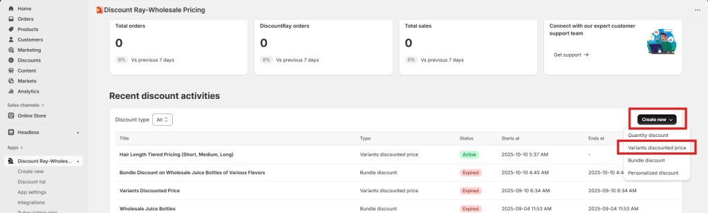 automate salon pricing - DiscountRay Create new