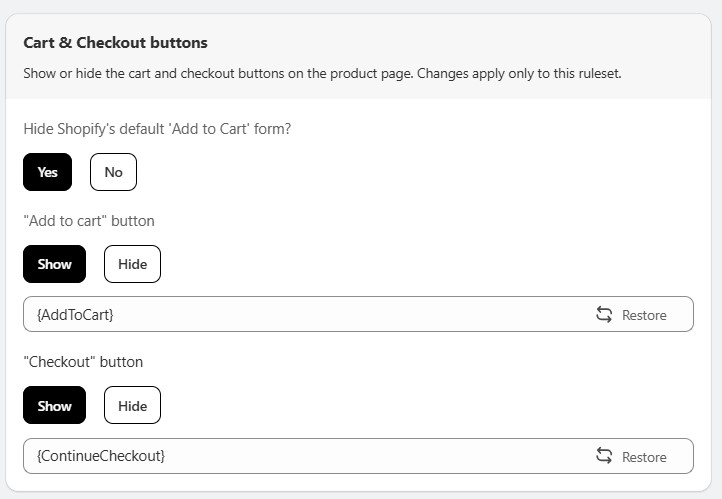 masquer le champ de variante par défaut