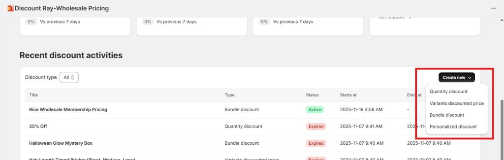 shopify wholesale discount apps - DiscountRay discount options