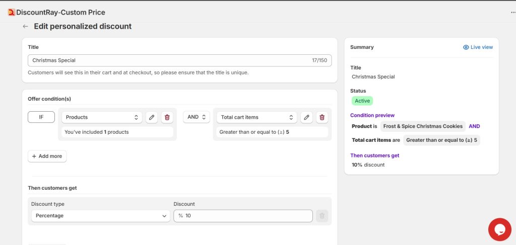 Shopify flat discount alternative - personalized discount
