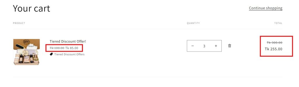 shopify tiered discounts - discountray add to cart