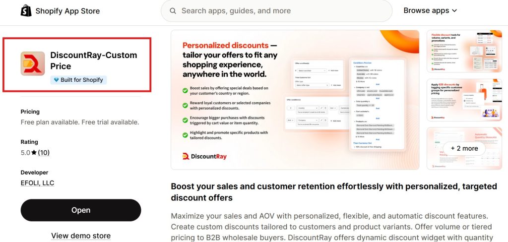 shopify tiered discounts - discountray app store