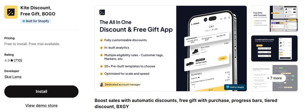 Kite: la mejor aplicación para Shopify BXGY