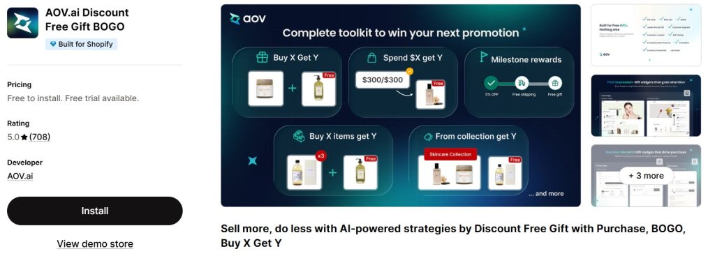 Regalos gratis de AOV.ai BOGO y BXGY