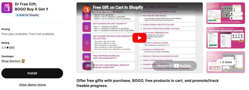 Regalo gratis del Dr. y oferta 2x1