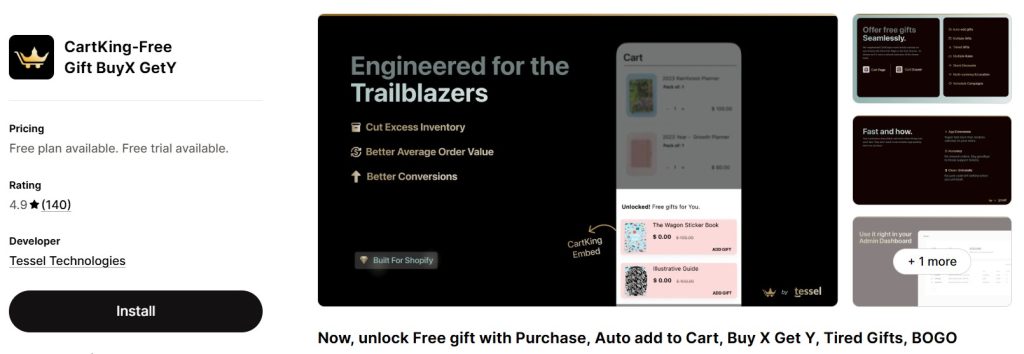 CartKing – Regalo gratis: Compra X y obtén Y