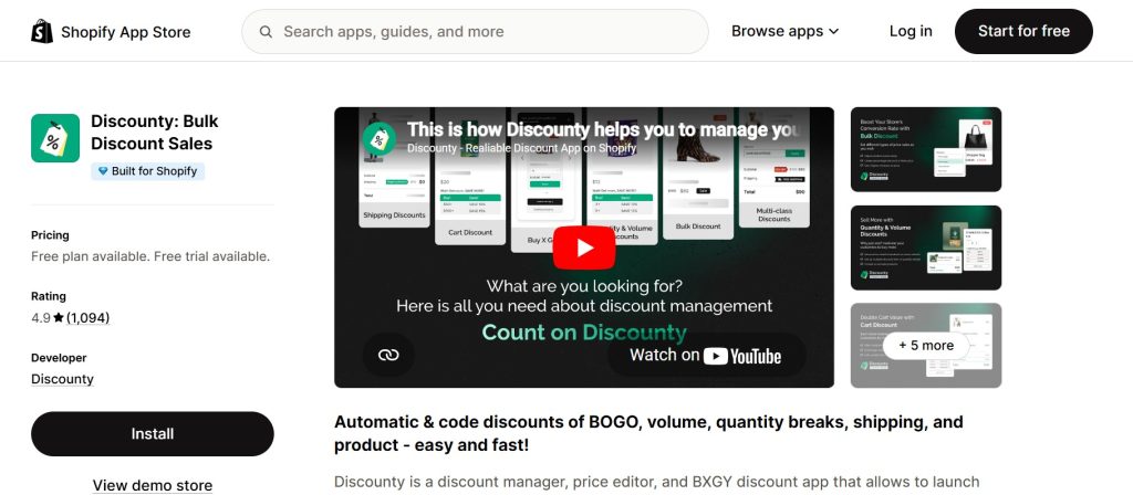 Shopify Volume Discount Apps - Discounty