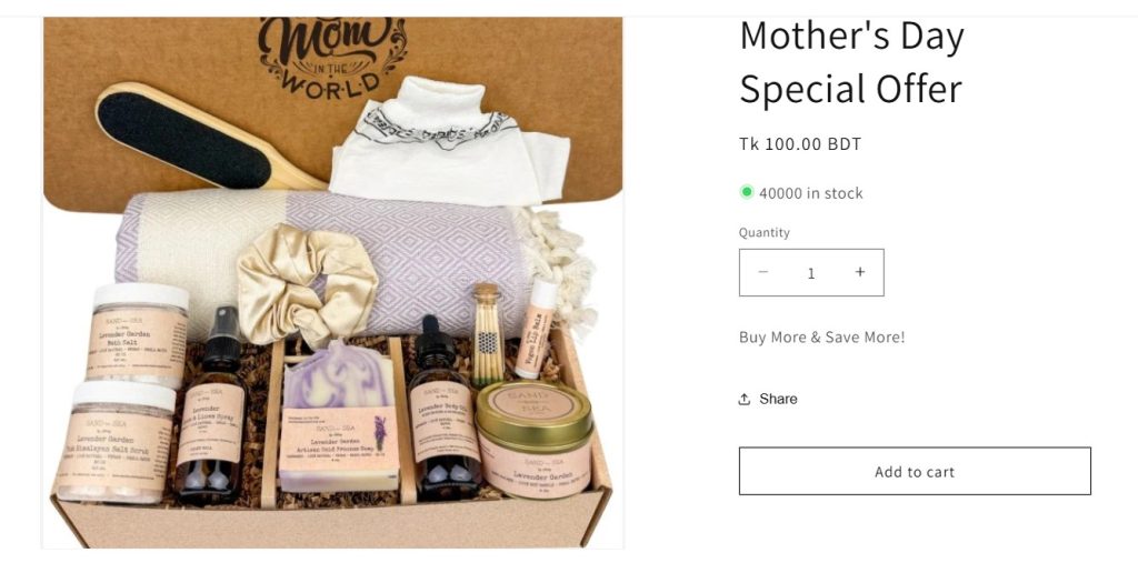 Shopify Volume Discount Apps - product page before DiscountRay