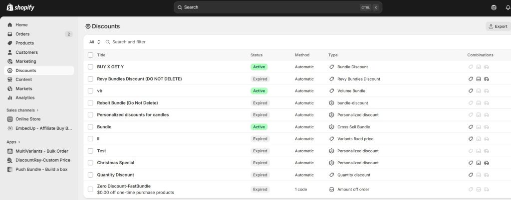 First step: go to Shopify discount dashboard and audit everything