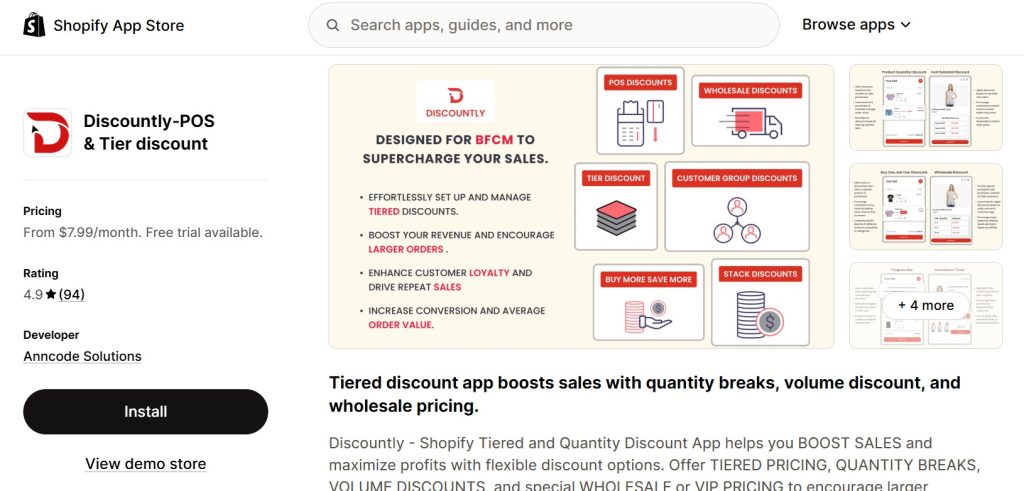 best shopify tiered discount apps - discountly